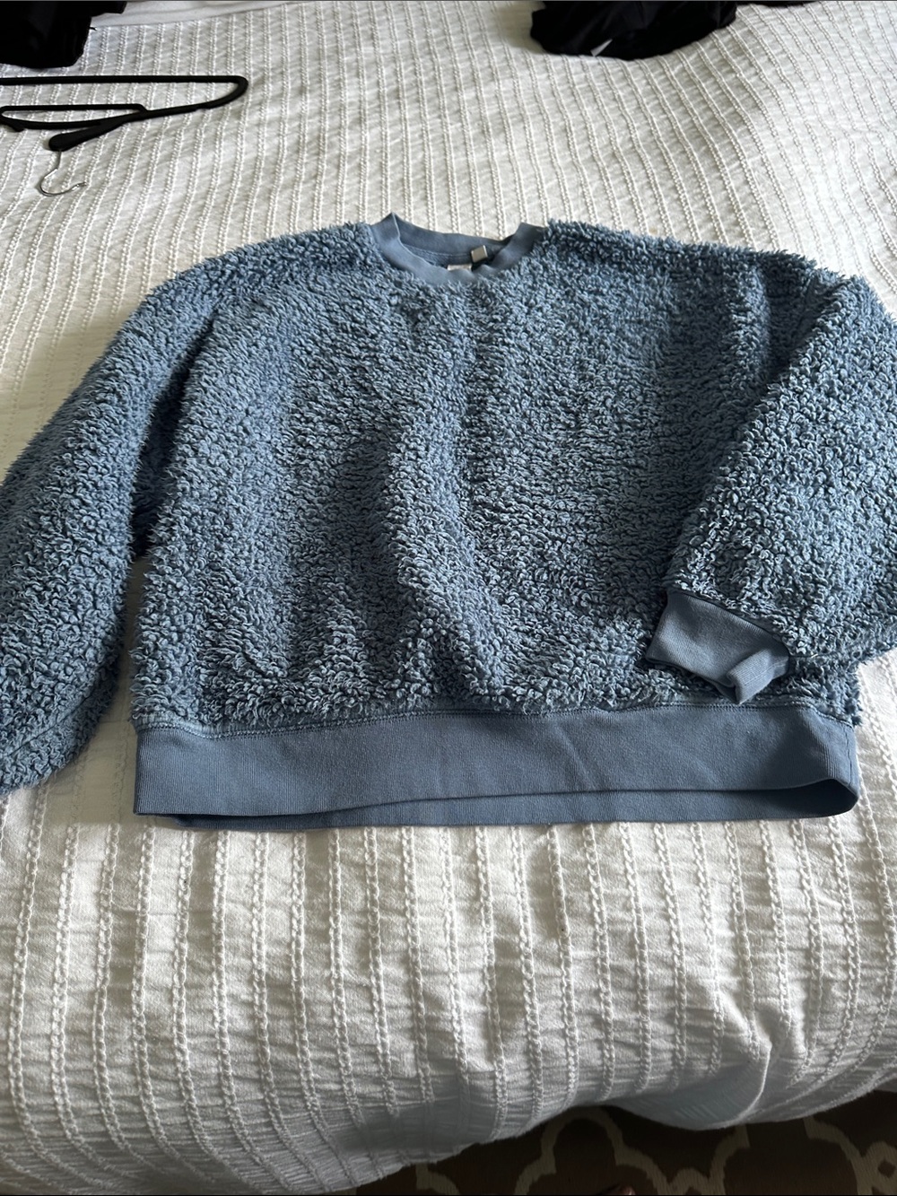 GAP Women's Blue Sherpa Pullover Sweatshirt